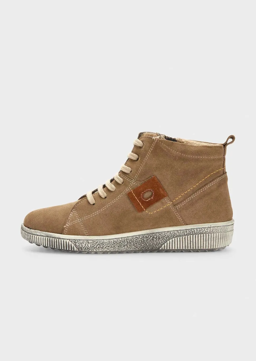 Sneakers en cuir suédé avec zip