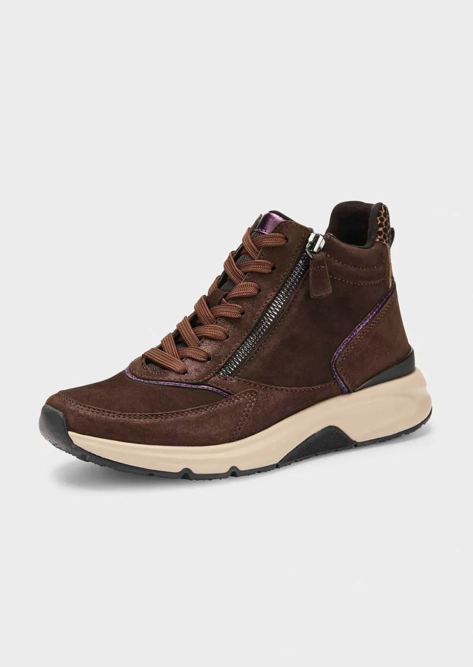 Sneakers à zip avec tige haute