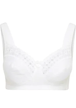 Soutien-gorge à bretelles large et dentelle brodée