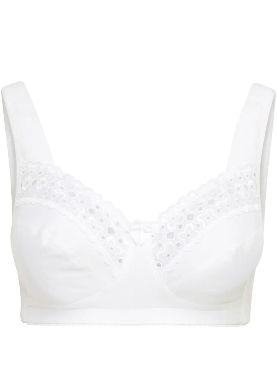 Soutien-gorge à bretelles large et dentelle brodée
