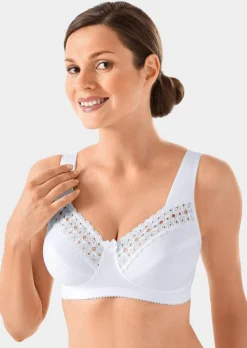 Soutien-gorge à bretelles large et dentelle brodée