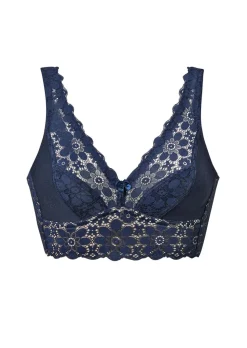 Soutien-gorge sans armature en coton et dentelle