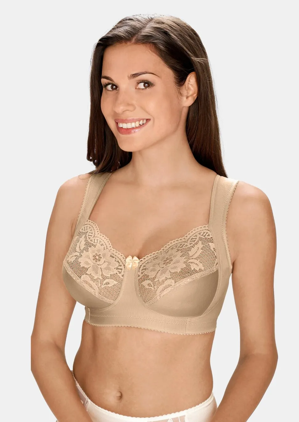 Soutien-gorge sans armature en coton et dentelle