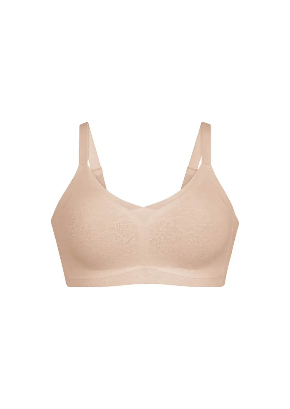 Soutien-gorge sans armatures orné de dentelle fleurie