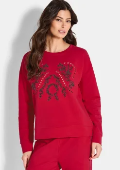 Sweat-shirt agrémenté de broderie séduisante