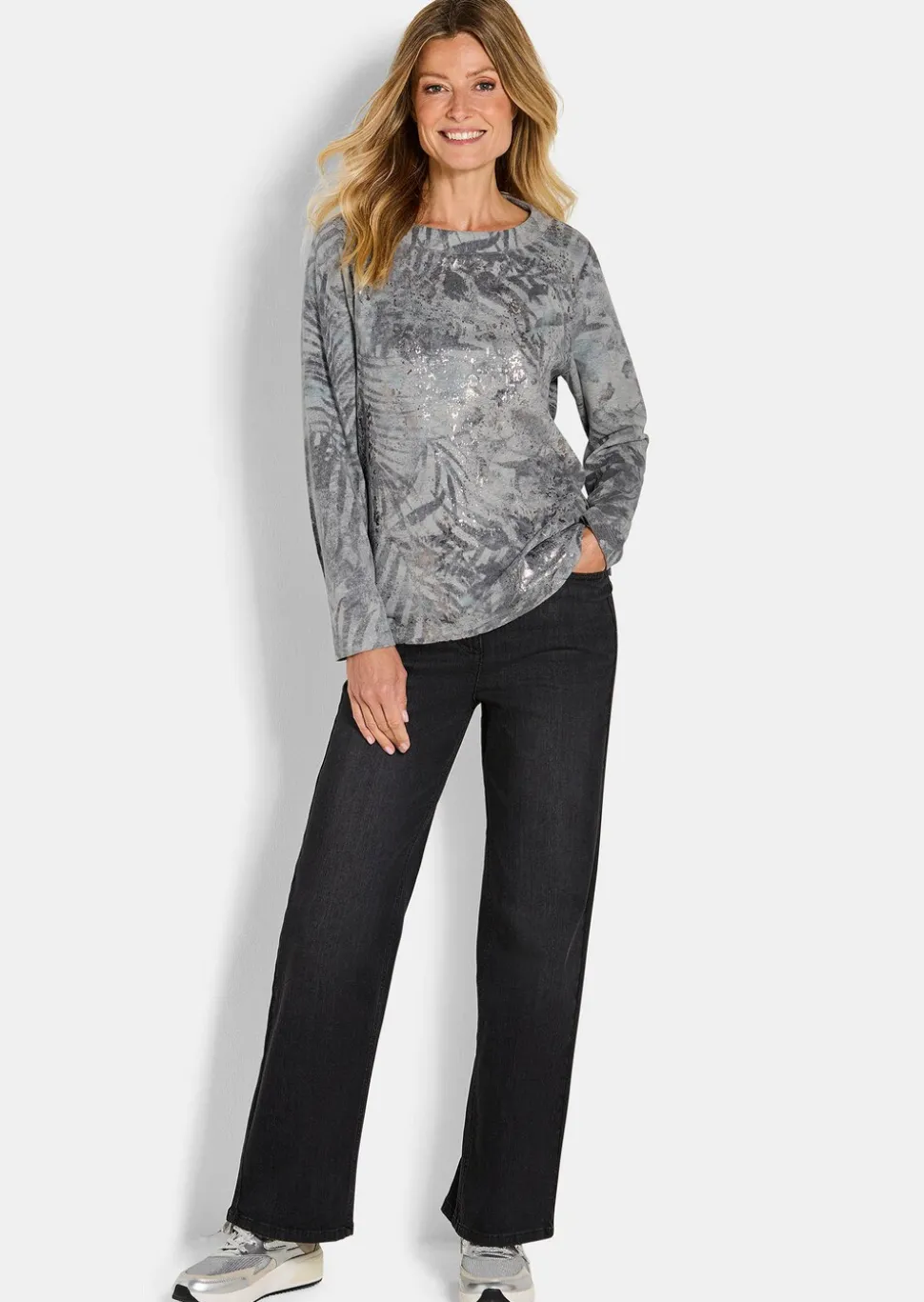 Sweat-shirt au bel aspect métallisé
