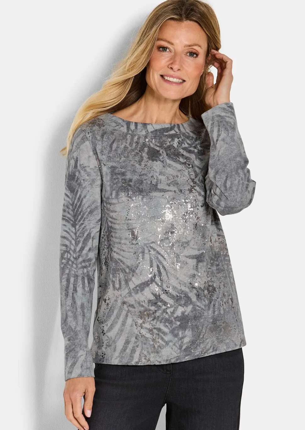 Sweat-shirt au bel aspect métallisé