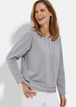 Sweat-shirt avec lien de serrage et passepoils