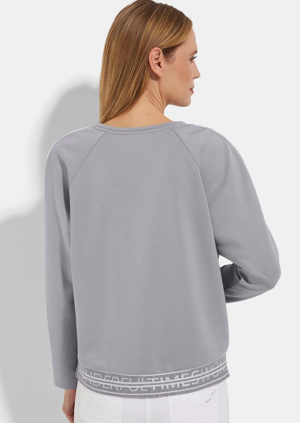 Sweat-shirt avec lien de serrage et passepoils