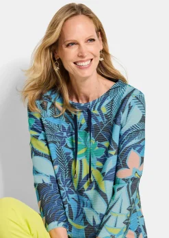 Sweat-shirt en tissu ottoman, avec imprimé jungle