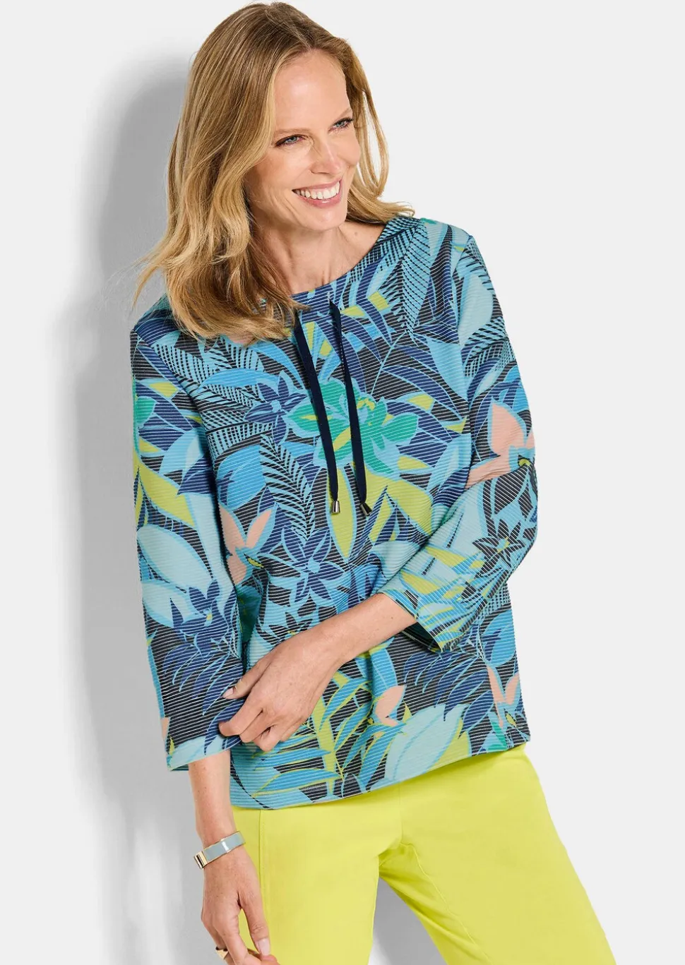 Sweat-shirt en tissu ottoman, avec imprimé jungle