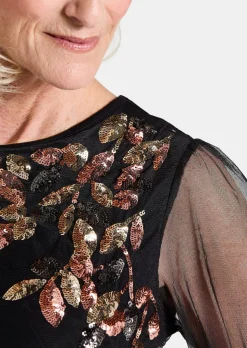 T-shirt avec broderie pailletée