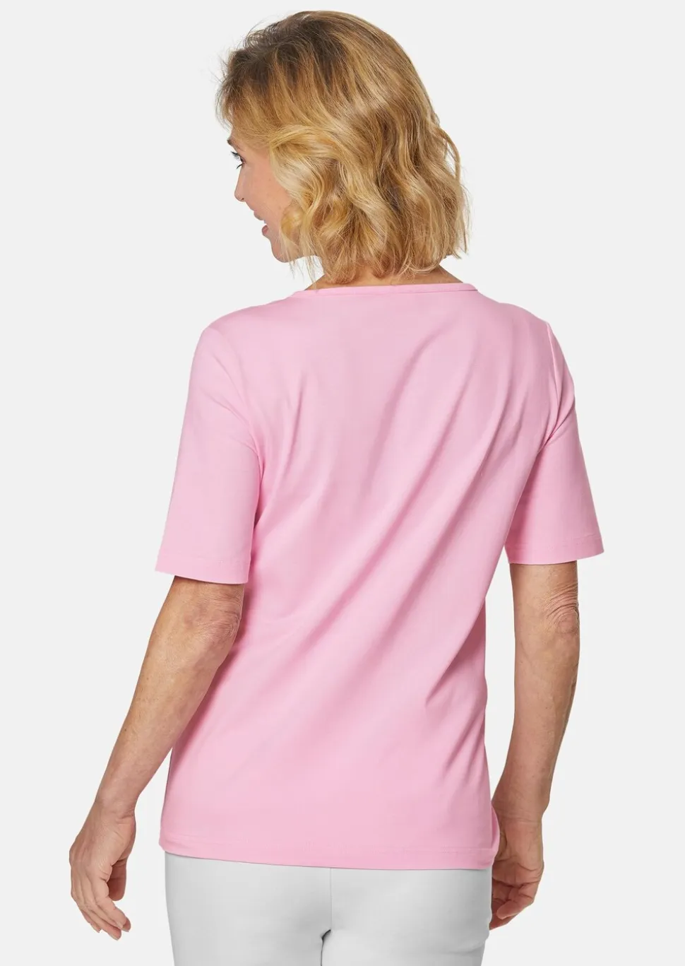 T-shirt avec charmante encolure et pierres décoratives