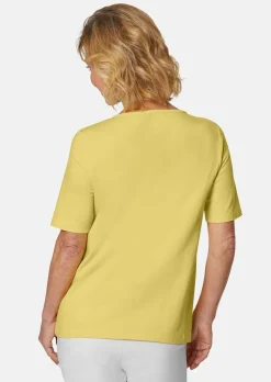 T-shirt avec charmante encolure et pierres décoratives