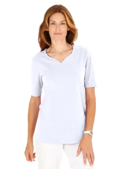T-shirt avec charmante encolure et pierres décoratives