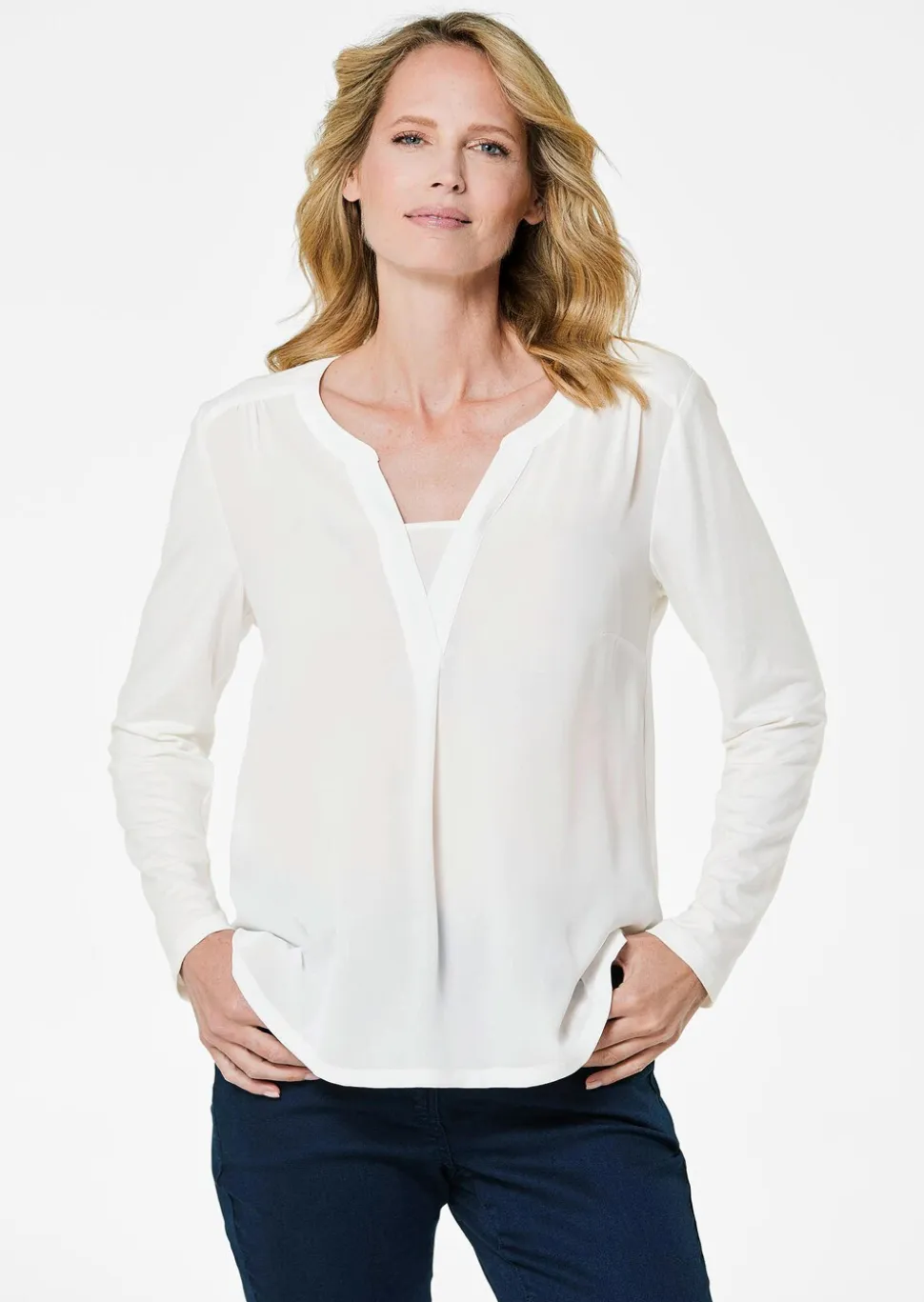 T-shirt avec empiècement en mousseline