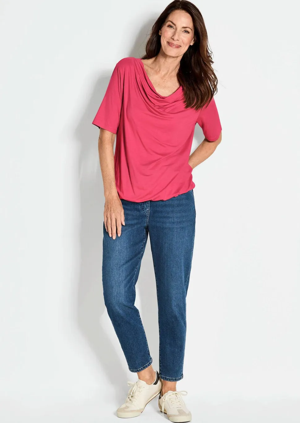 T-shirt avec encolure bénitier