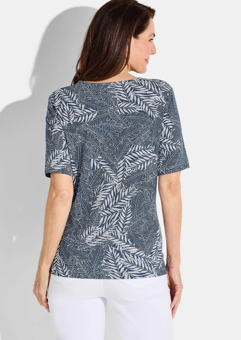 T-shirt avec imprimé de feuilles