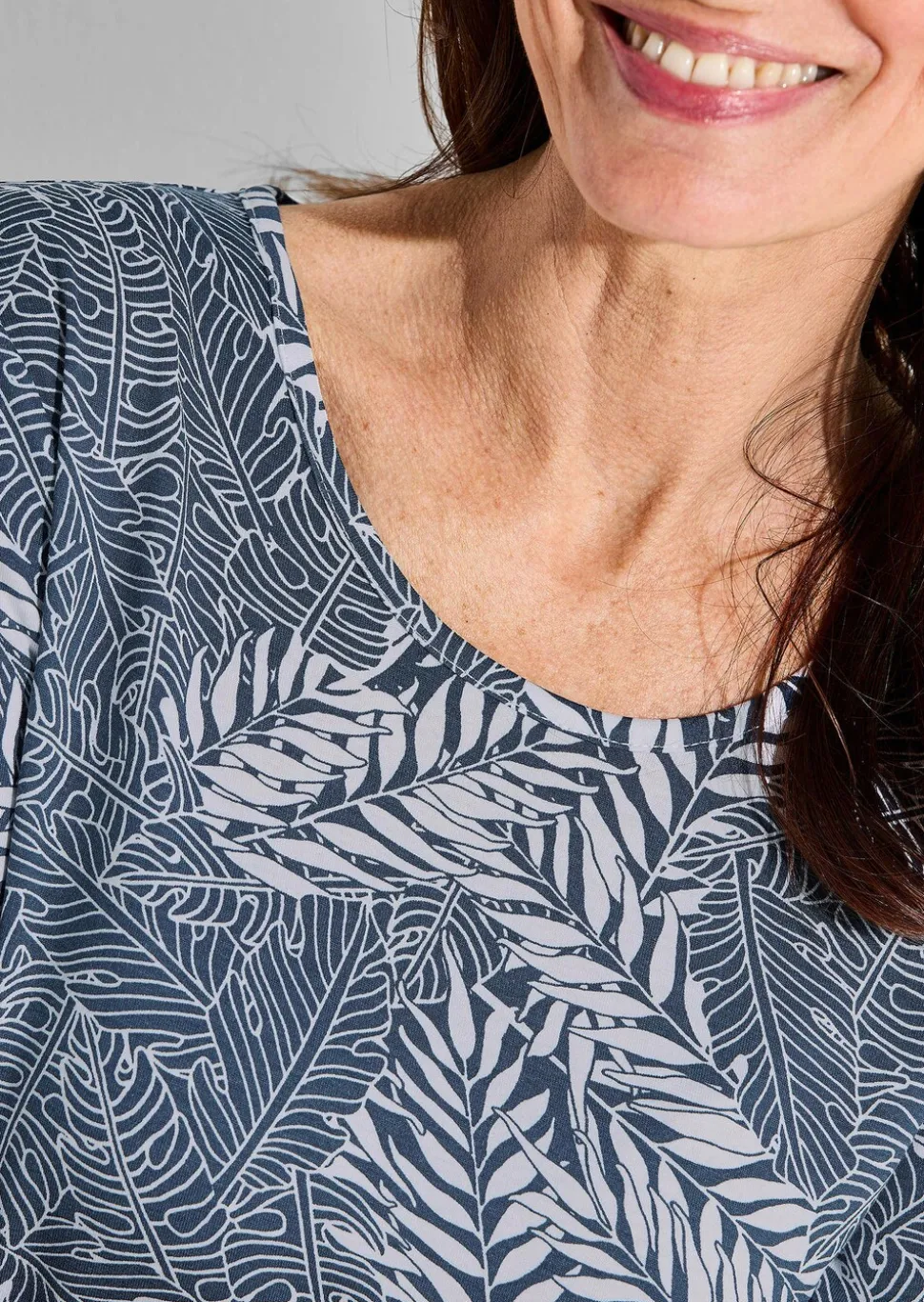 T-shirt avec imprimé de feuilles