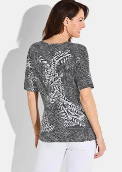 T-shirt avec imprimé de feuilles