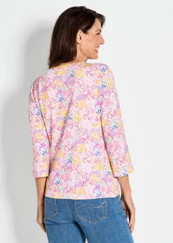 T-shirt avec imprimé intégral multicolore