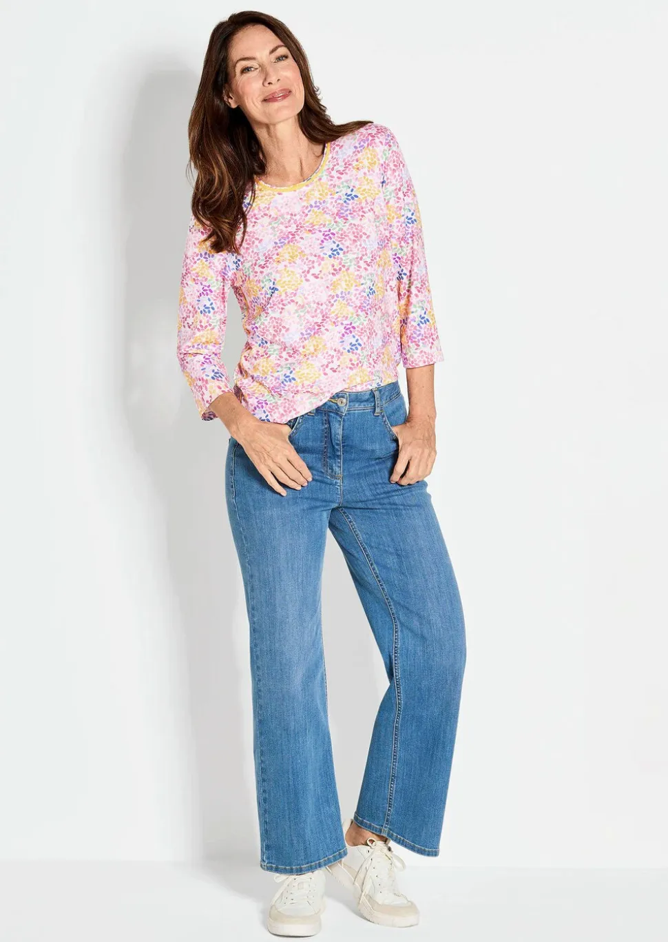 T-shirt avec imprimé intégral multicolore