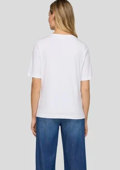 T-shirt avec motif de papillons ornées de pierres scintillantes