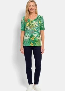 T-shirt bien-être avec motif tropical