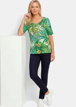 T-shirt bien-être avec motif tropical