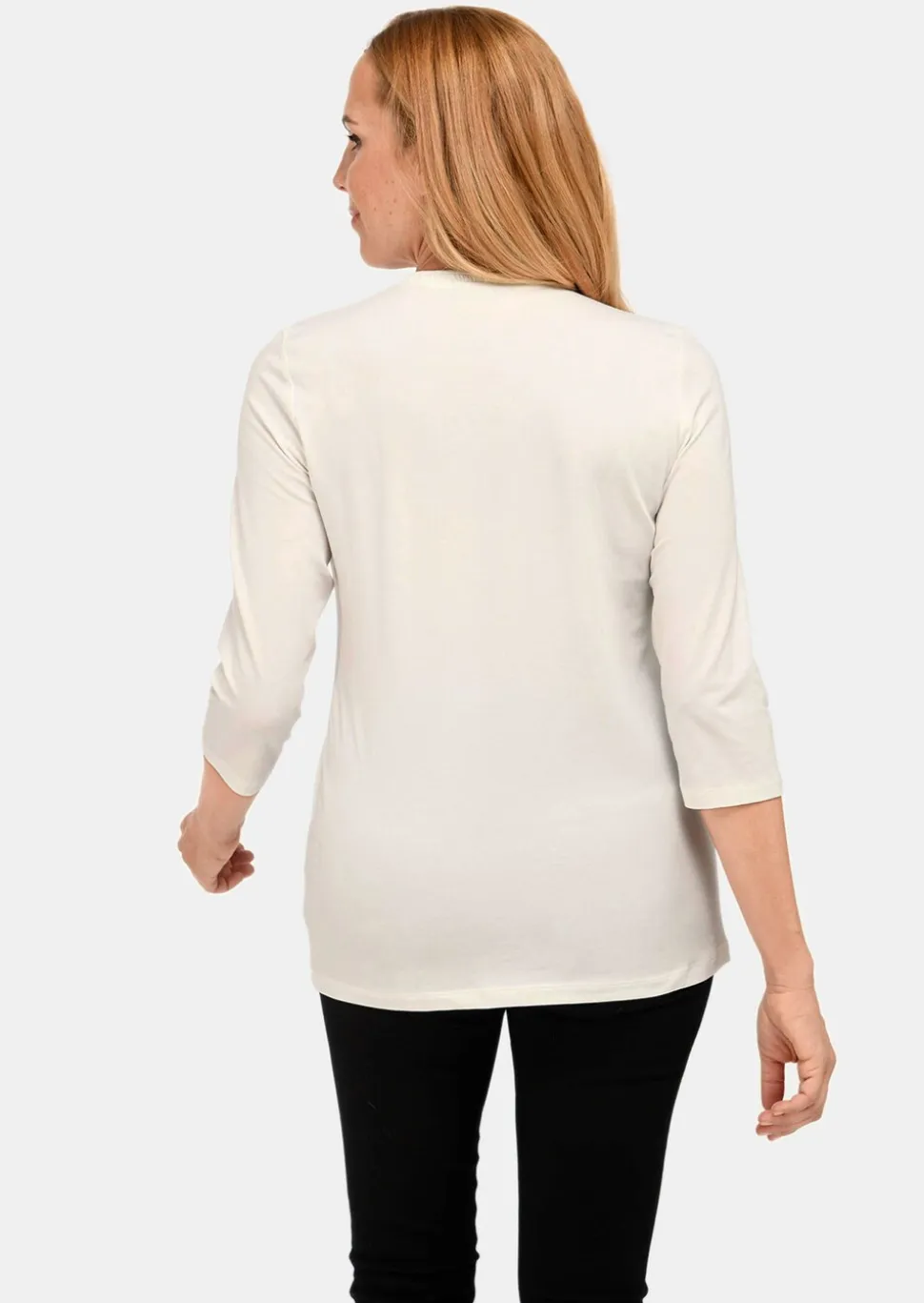 T-shirt brillant à encolure arrondie en coton Pima