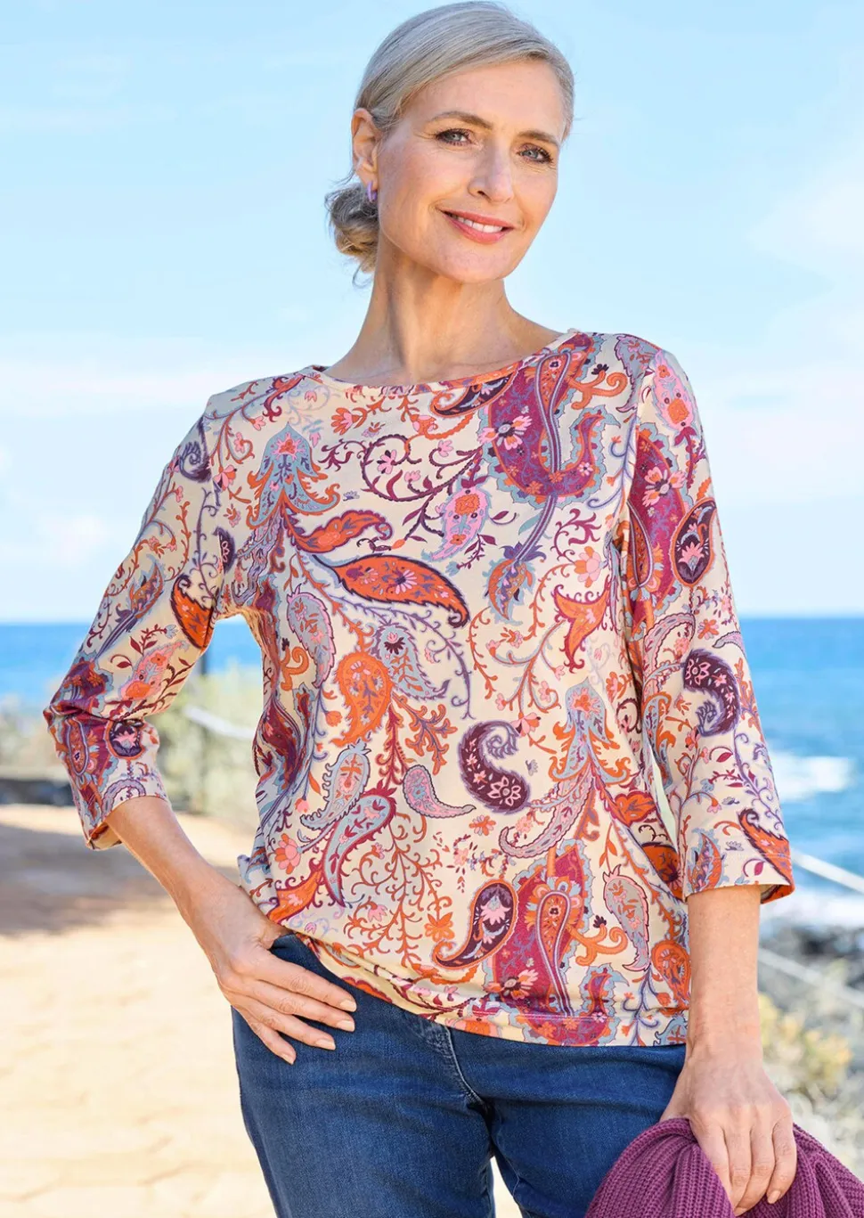 T-shirt confortable en jersey avec teneur en coton