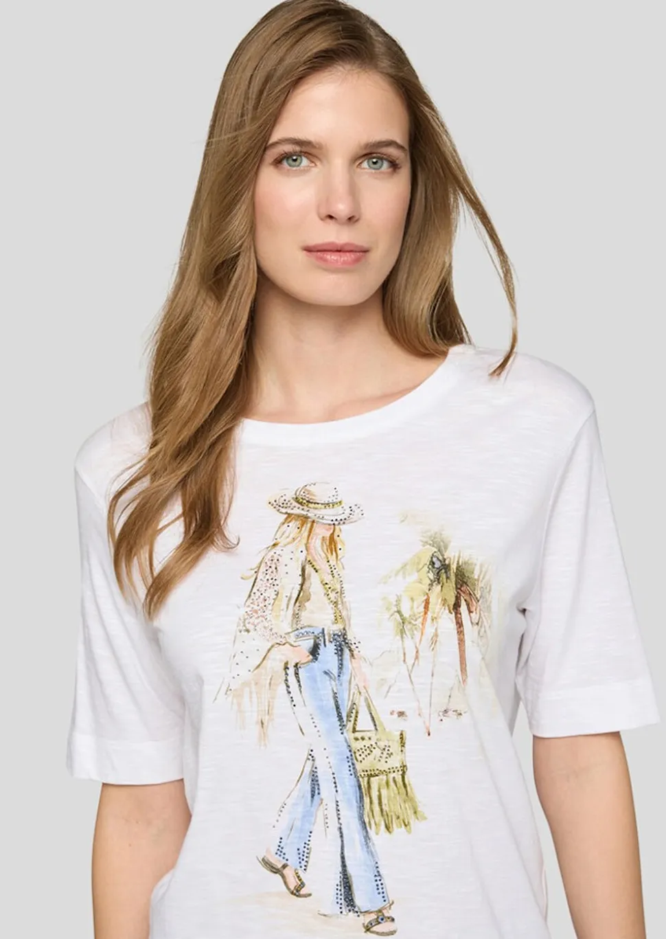 T-shirt décontracté avec motif sur le devant