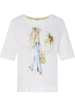 T-shirt décontracté avec motif sur le devant