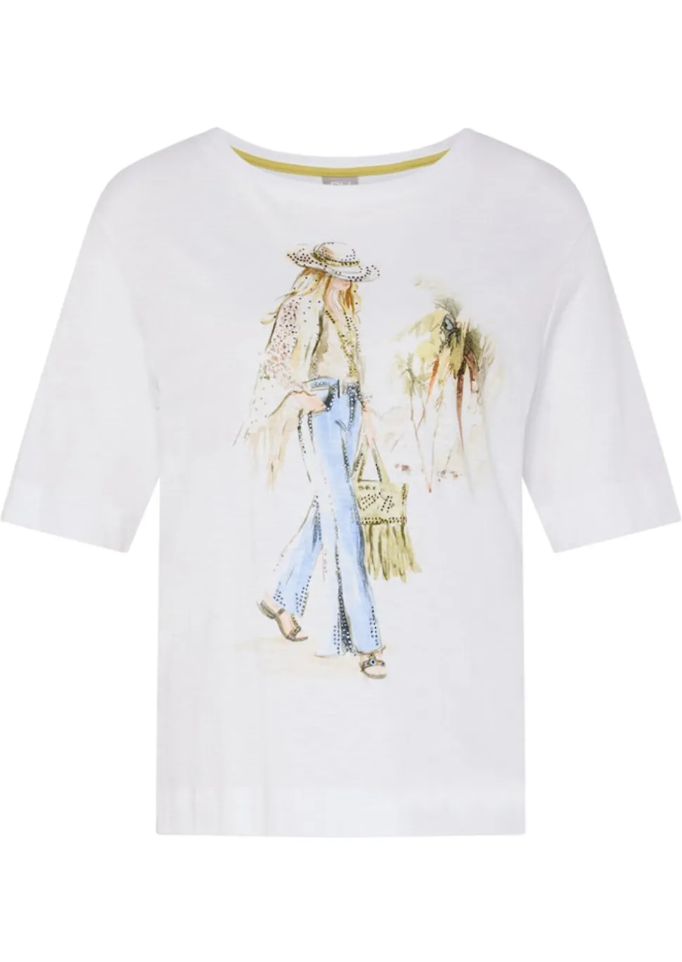 T-shirt décontracté avec motif sur le devant