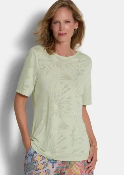 T-shirt dévoré avec encolure bateau