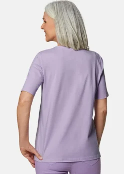T-shirt à encolure arrondie en crochet