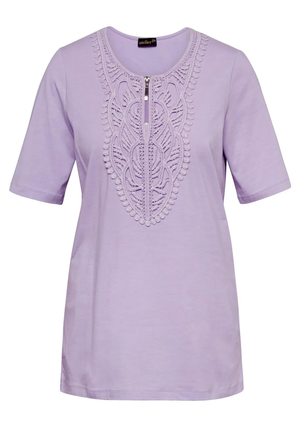 T-shirt à encolure arrondie en crochet