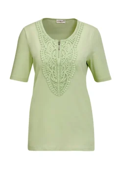 T-shirt à encolure arrondie en crochet