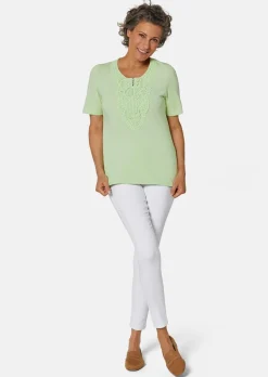 T-shirt à encolure arrondie en crochet