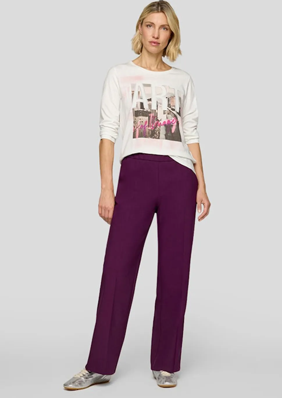 T-shirt en coton avec motif sur le devant