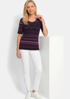 T-shirt en coton avec un imprimé rayé exceptionnel
