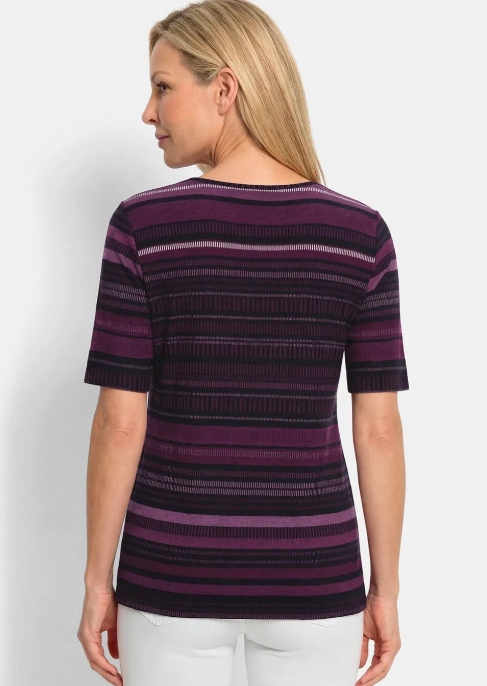T-shirt en coton avec un imprimé rayé exceptionnel