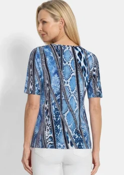 T-shirt en coton avec un mélange de motifs animaliers
