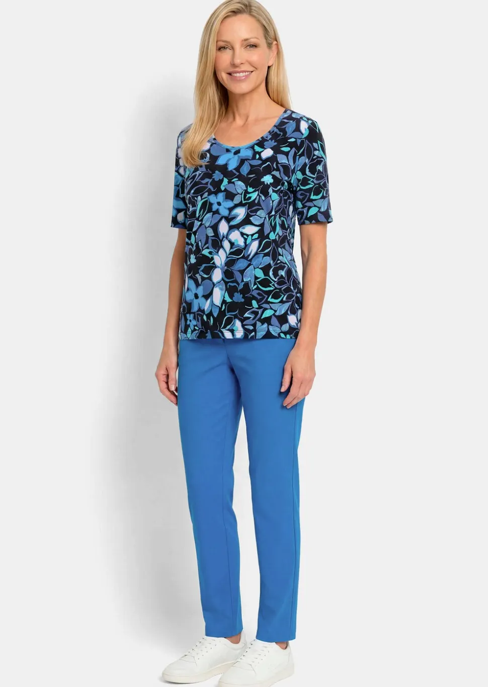 T-shirt en coton avec un motif floral très coloré