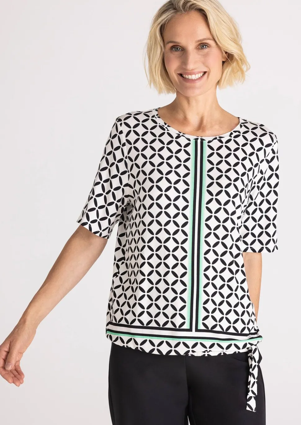 T-shirt en jersey avec base élastique et nœud décoratif