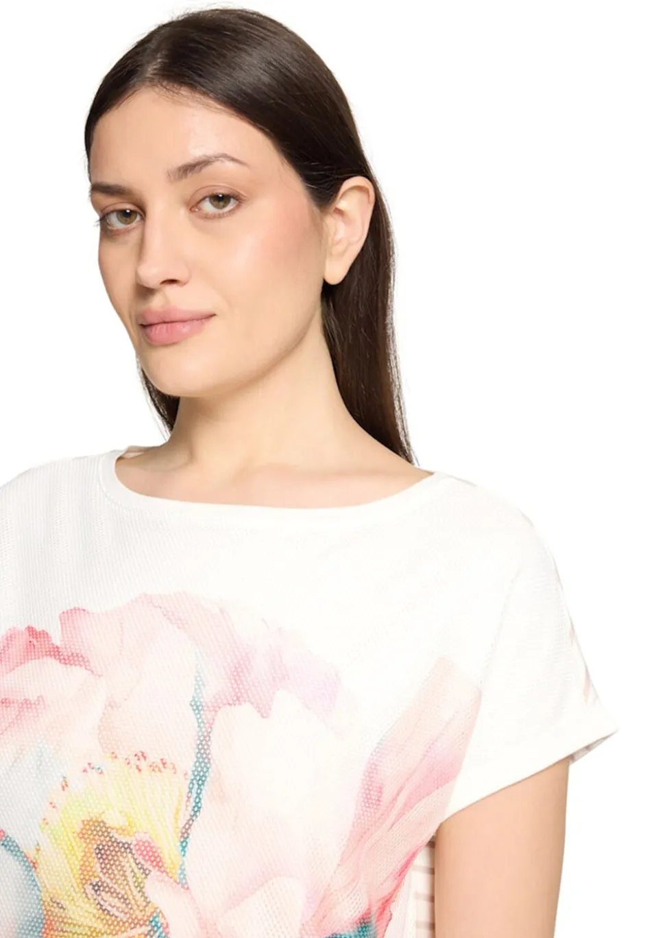 T-shirt en jersey avec empiècement en tissu filet