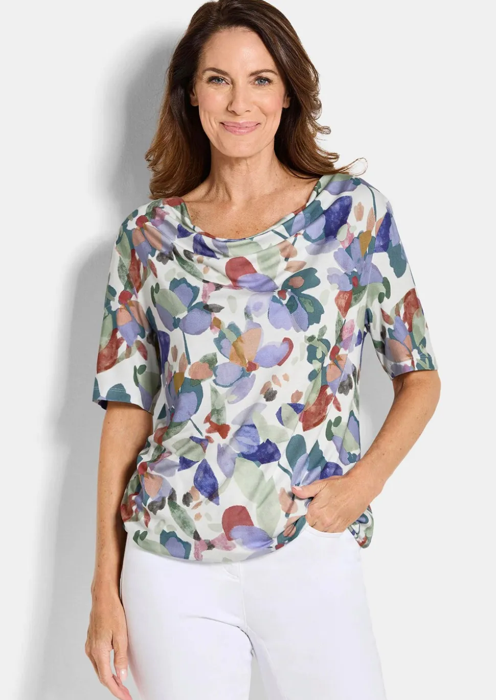 T-shirt en jersey avec encolure bénitier