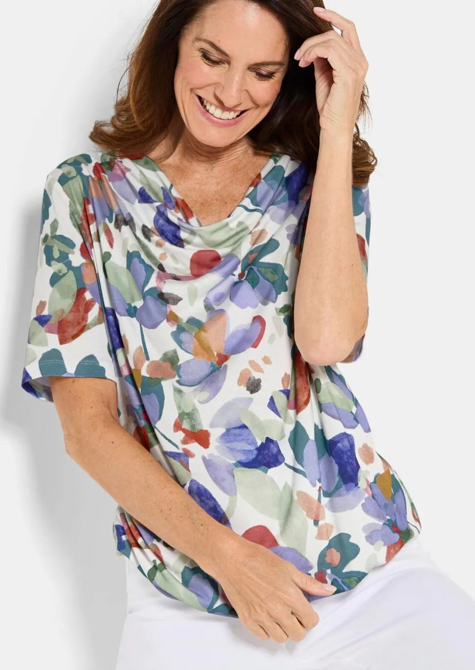 T-shirt en jersey avec encolure bénitier
