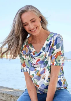 T-shirt en jersey avec encolure bénitier