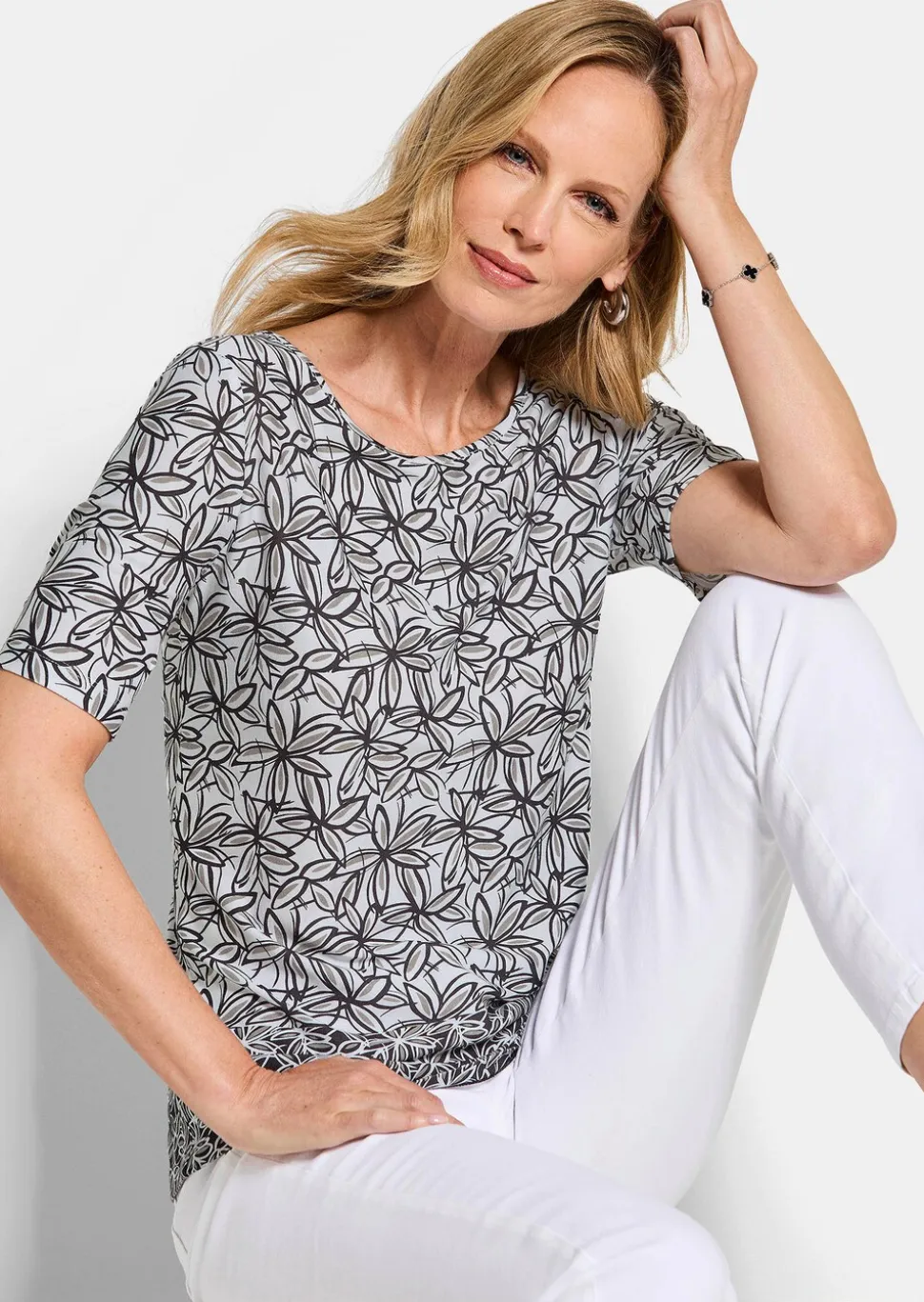 T-shirt en jersey avec imprimé floral